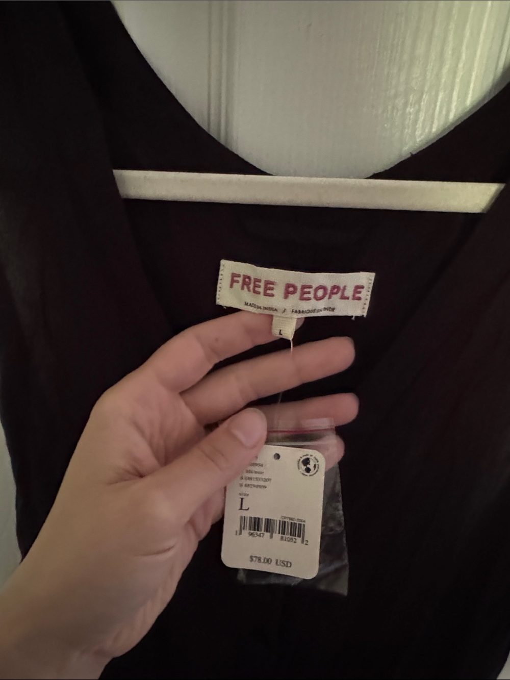 Free People Black Button-Front V-Neck Tank - Picture 2 of 4